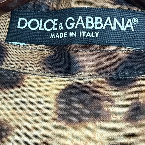 Dolce & Gabbana Leopard ChPrint Blouse–Women’s Sz 48 (US 38 M) Made in Italy EUC - Picture 8 of 12